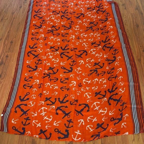 snappy turtle Other - Twos company red white and blue anchor semi sheer large scarf shawl sarong/scarf